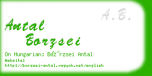 antal borzsei business card